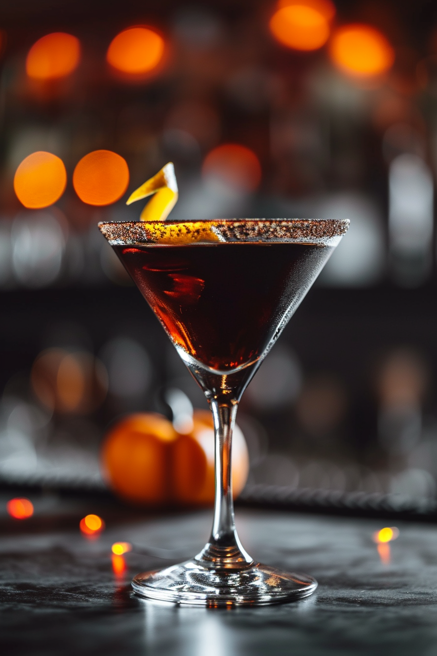 Black Magic Cocktail Served