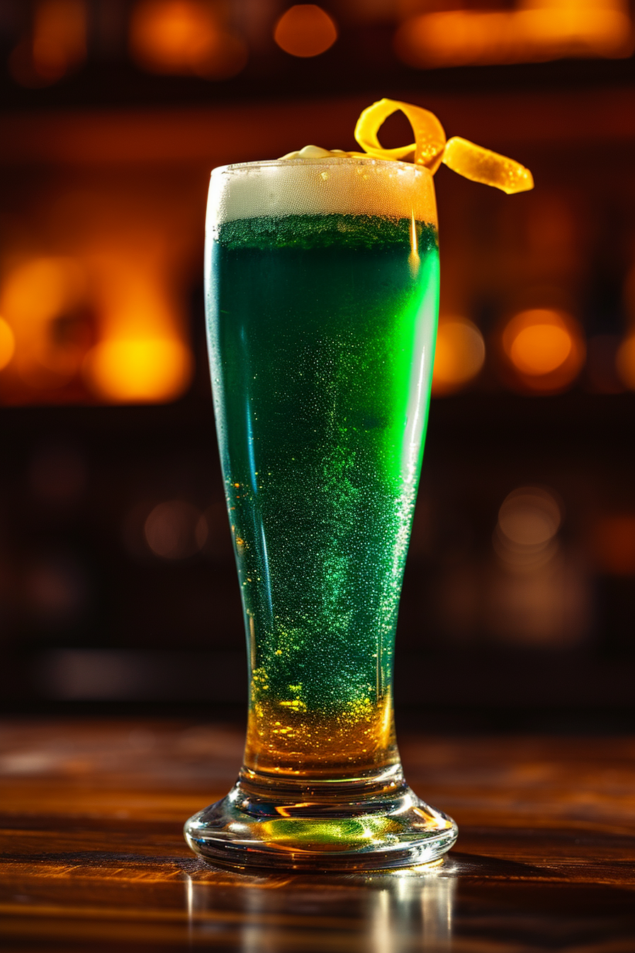 Green Devil Cocktail Served