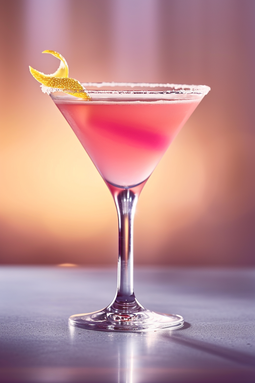 Pink Gin Cocktail Served