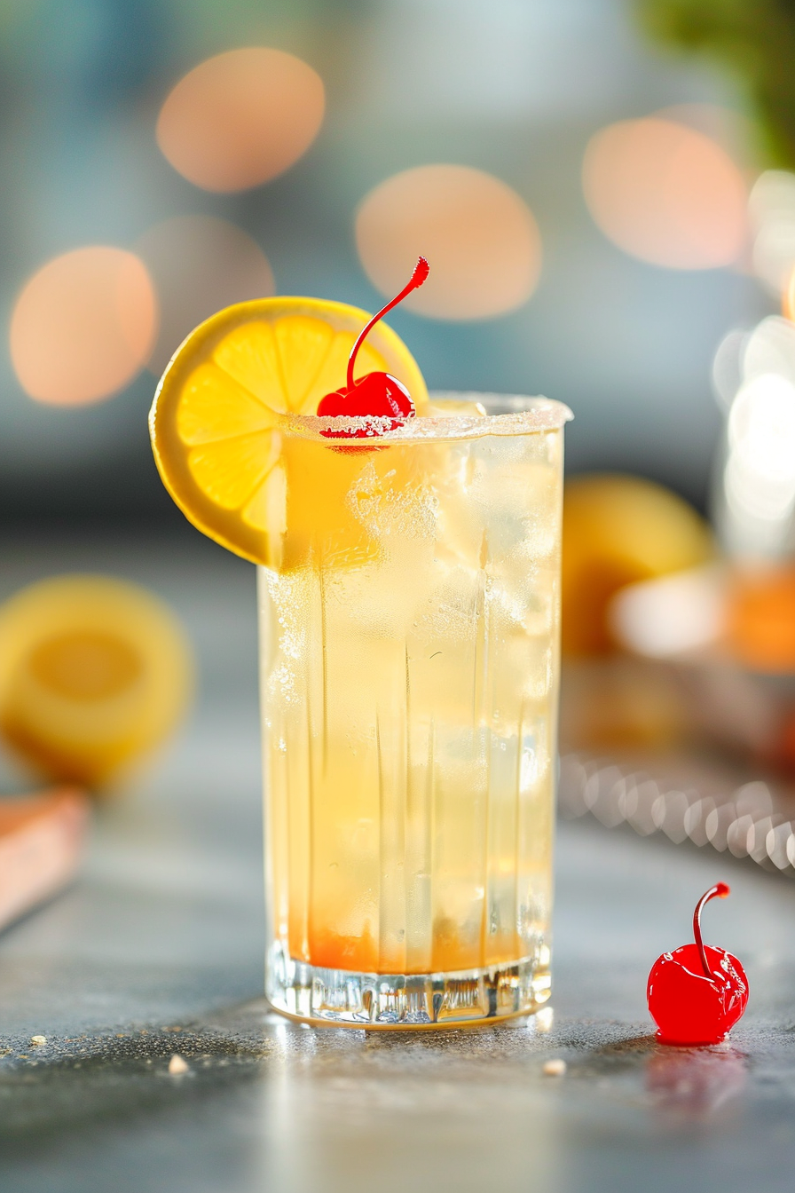 Rum Collins Cocktail Served