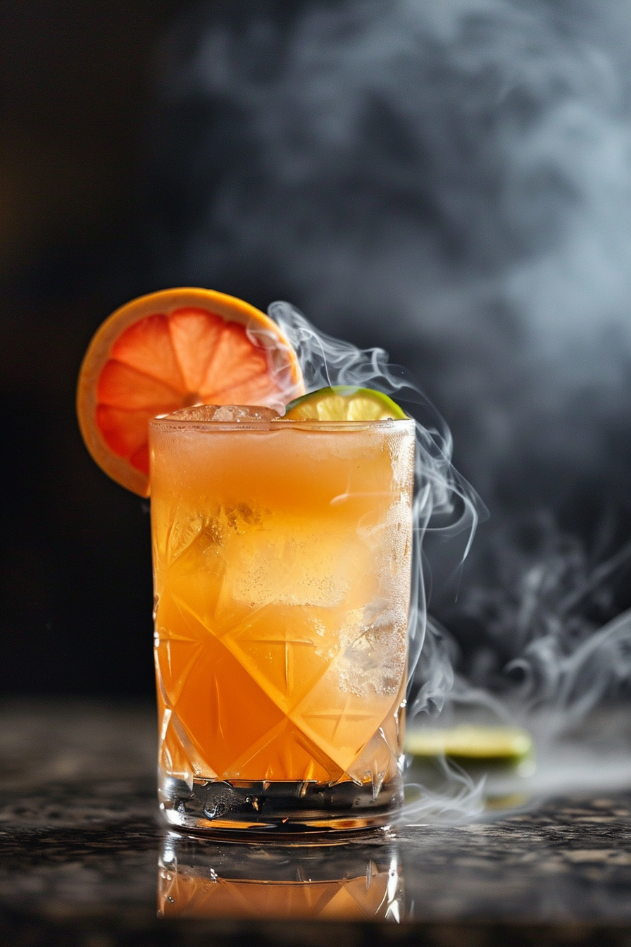 Smoky Paloma Cocktail Served