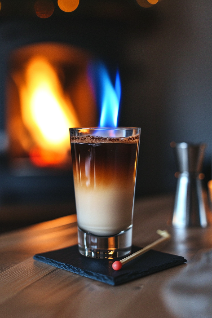 Layering the Flaming B-52 Cocktail