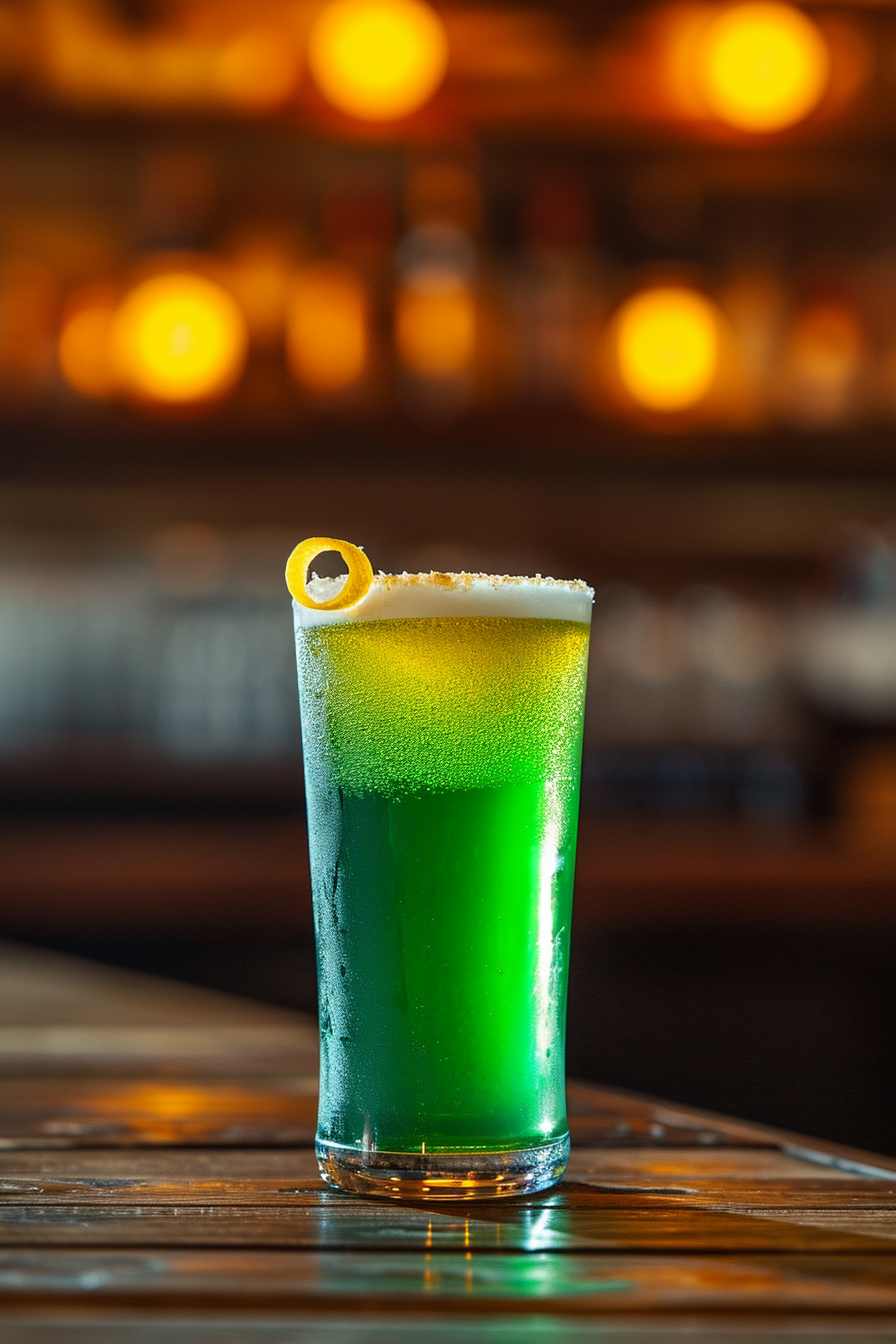 Preparing Green Devil Cocktail