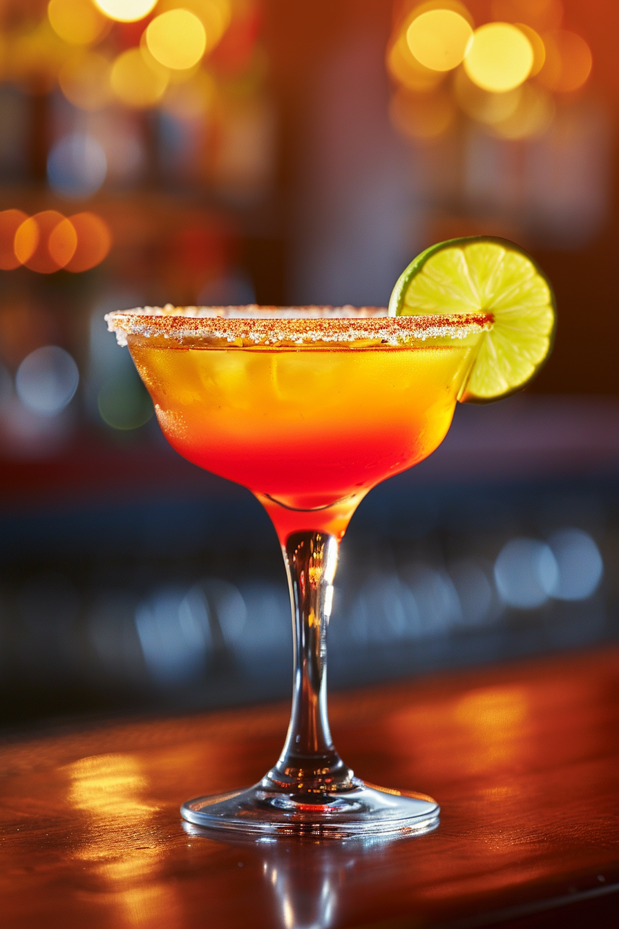 Tequila Sunrise Margarita Cocktail