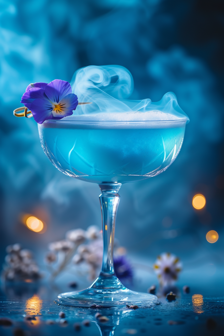 Blue Moon Cocktail Served