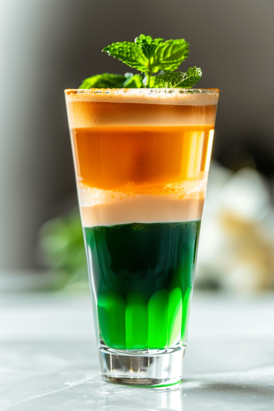 Vodka Irish Flag Cocktail Ready to Serve