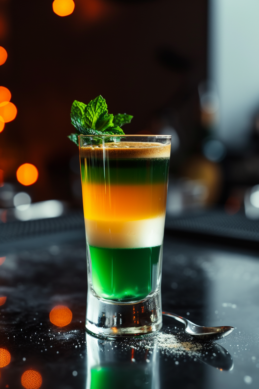 Layering the Irish Flag Cocktail