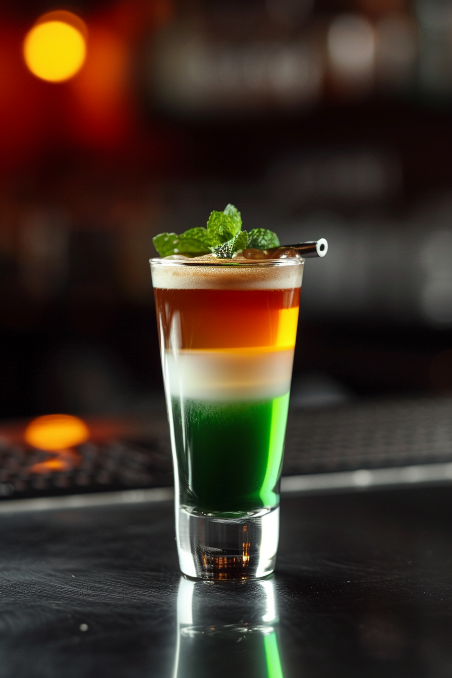 Irish Flag Cocktail Preparation