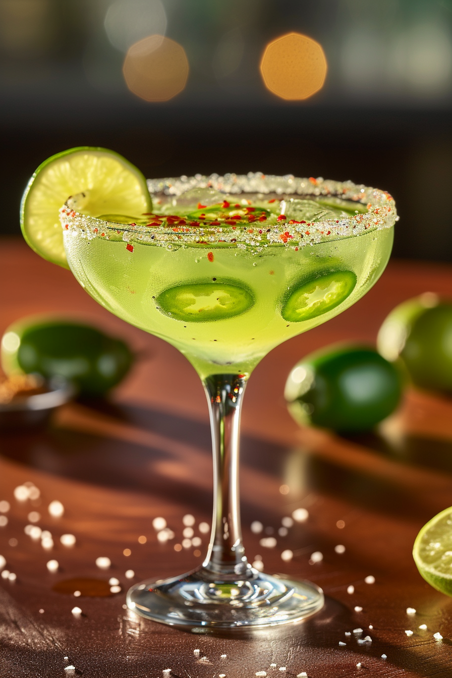 Preparing Jalapeno Margarita