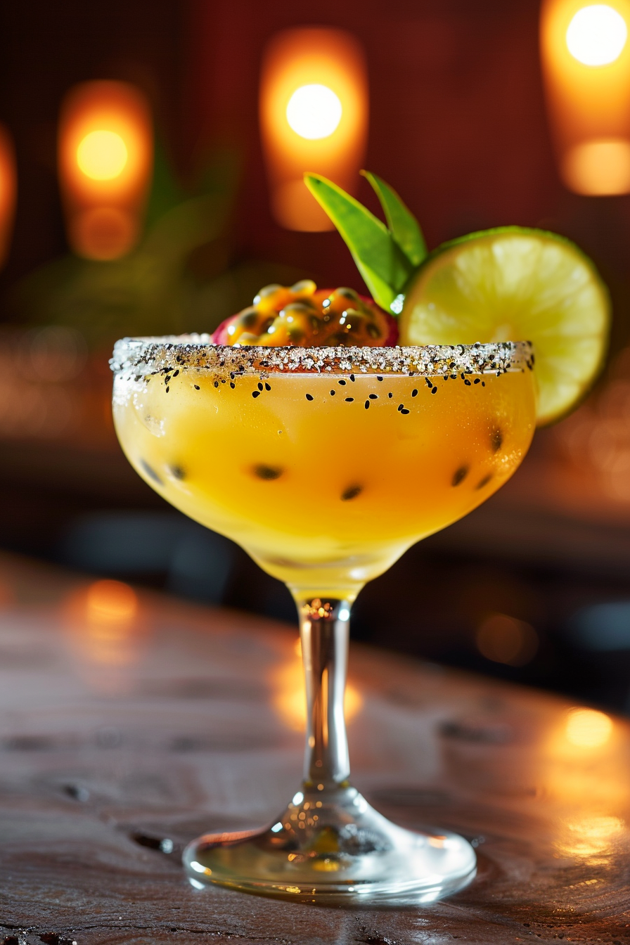 Preparing Passion Fruit Margarita