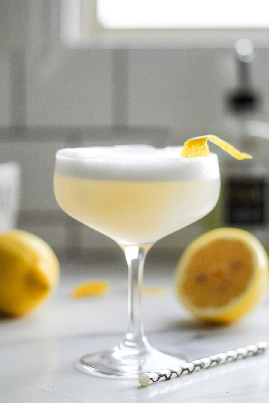 Gin Sour Cocktail Served