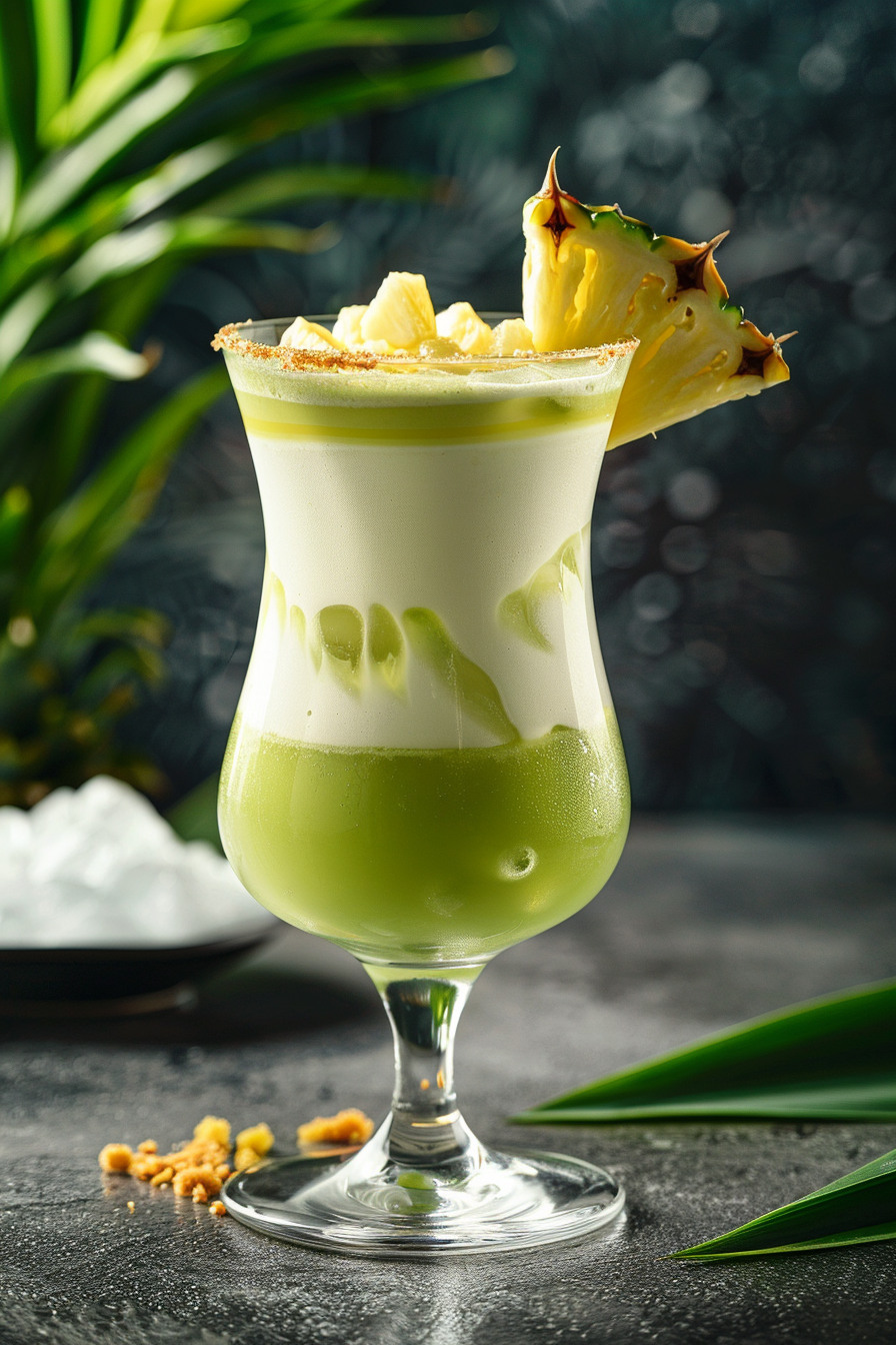 Piña Verde Cocktail Served