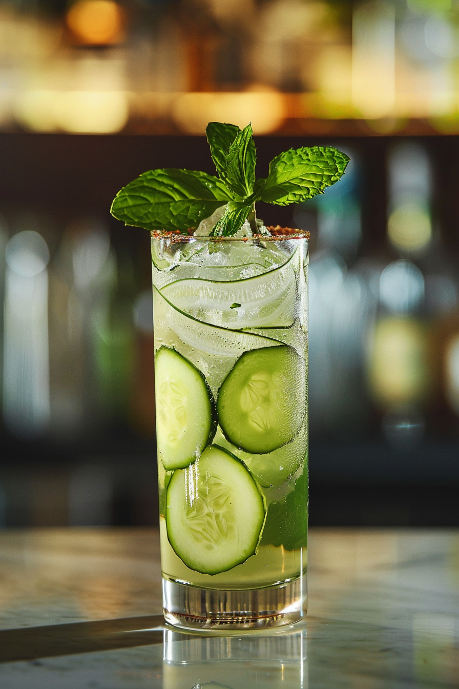 Preparing Cucumber Sake Cooler