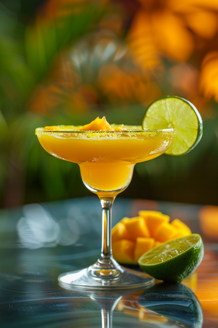 Preparing Mango Margarita