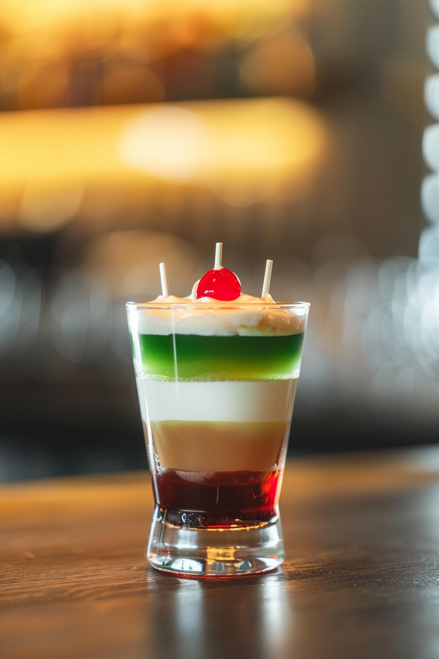 Layering the Mexican Flag Cocktail