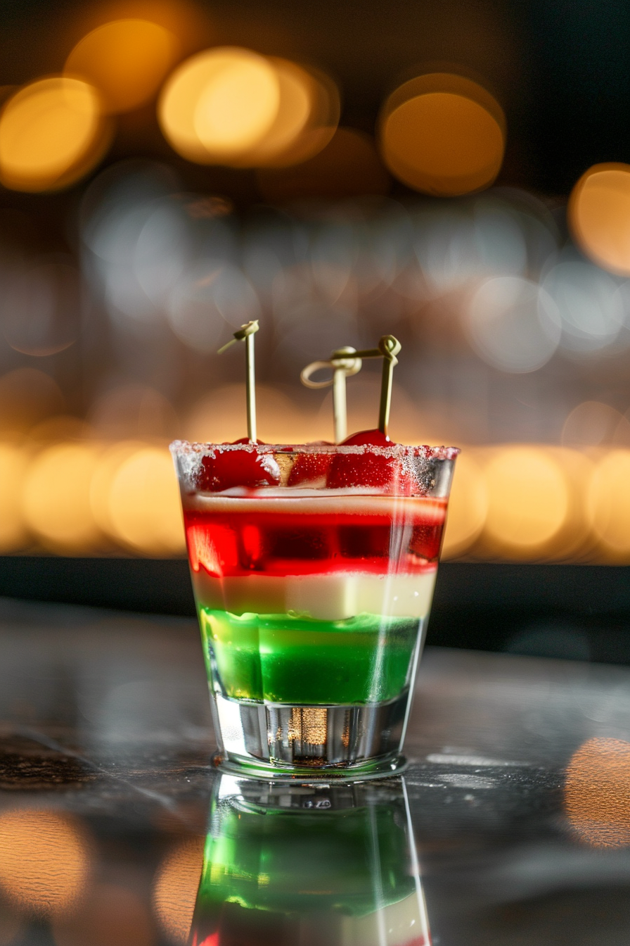 Mexican Flag Cocktail Preparation