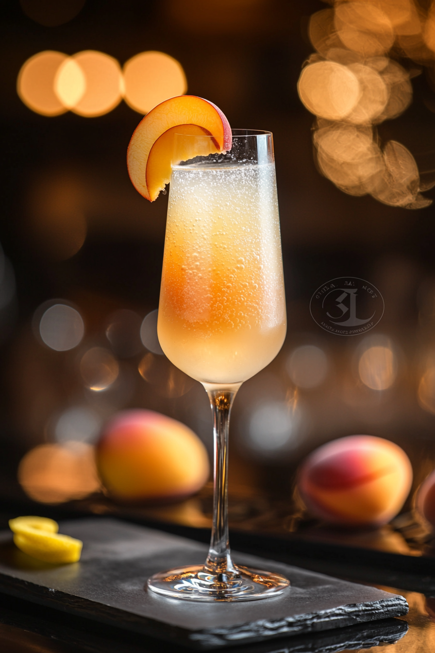 Bellini Cocktail Presentation