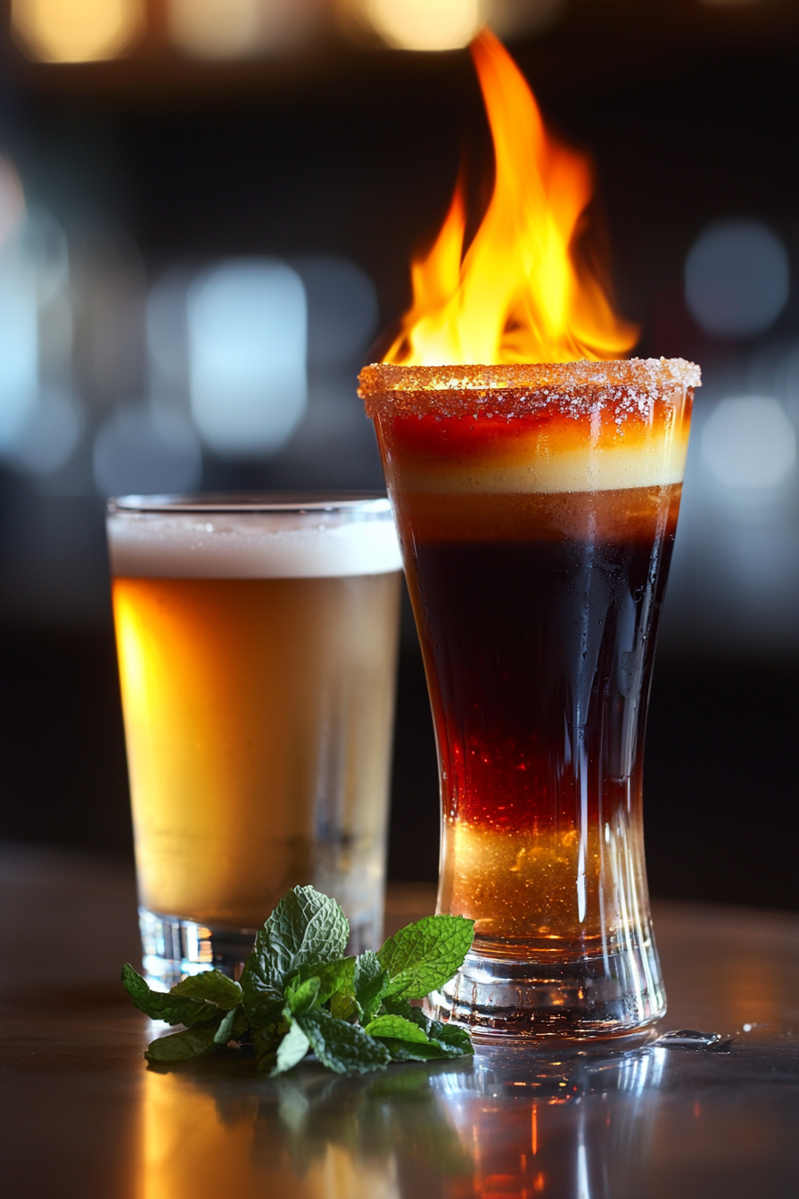 Flaming Doctor Pepper Cocktail