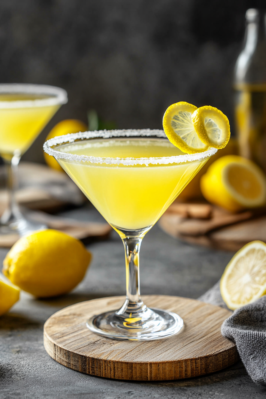 Lemon Drop Martini Serving Suggestion