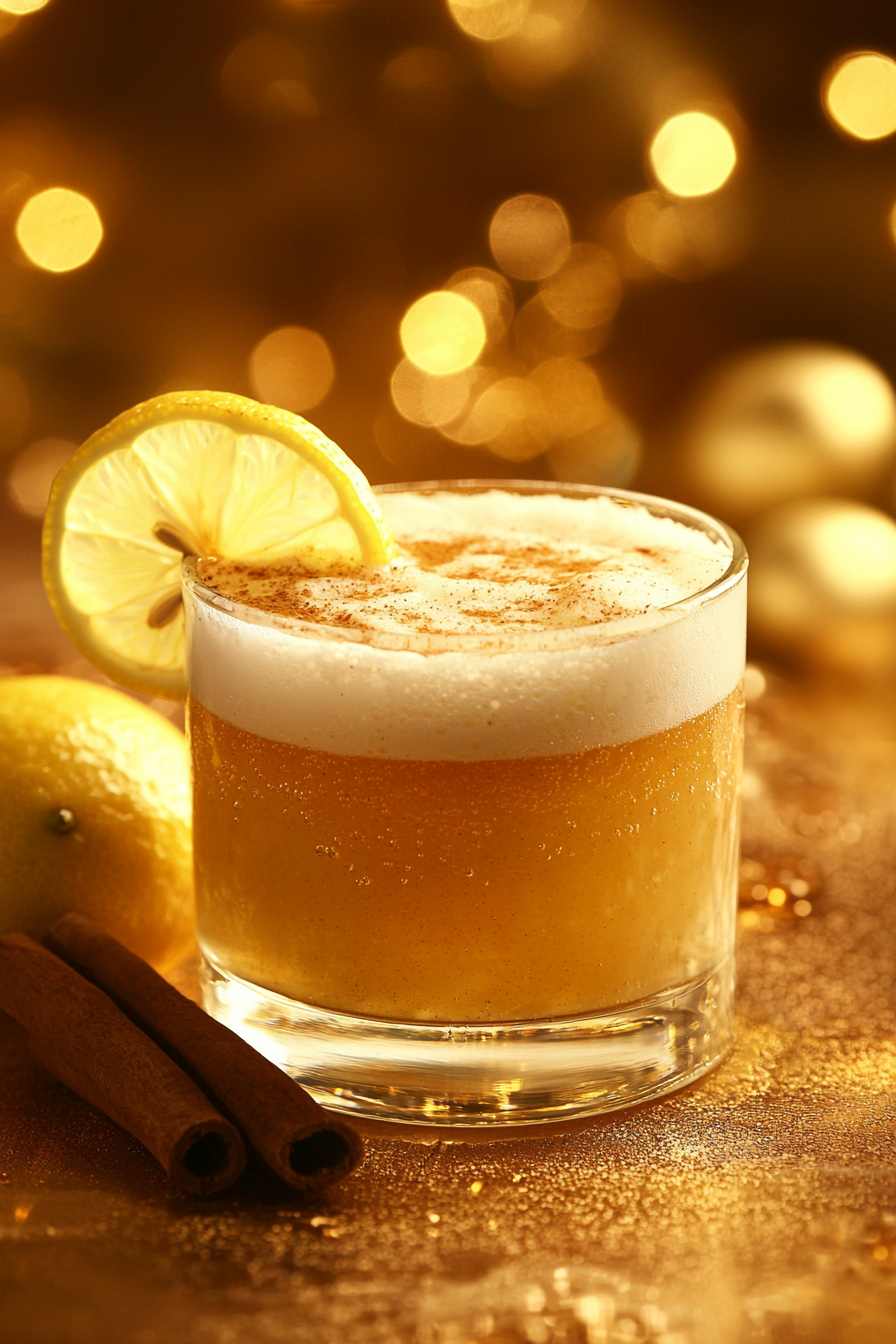 Cinnamon Maple Whiskey Sour Cocktail