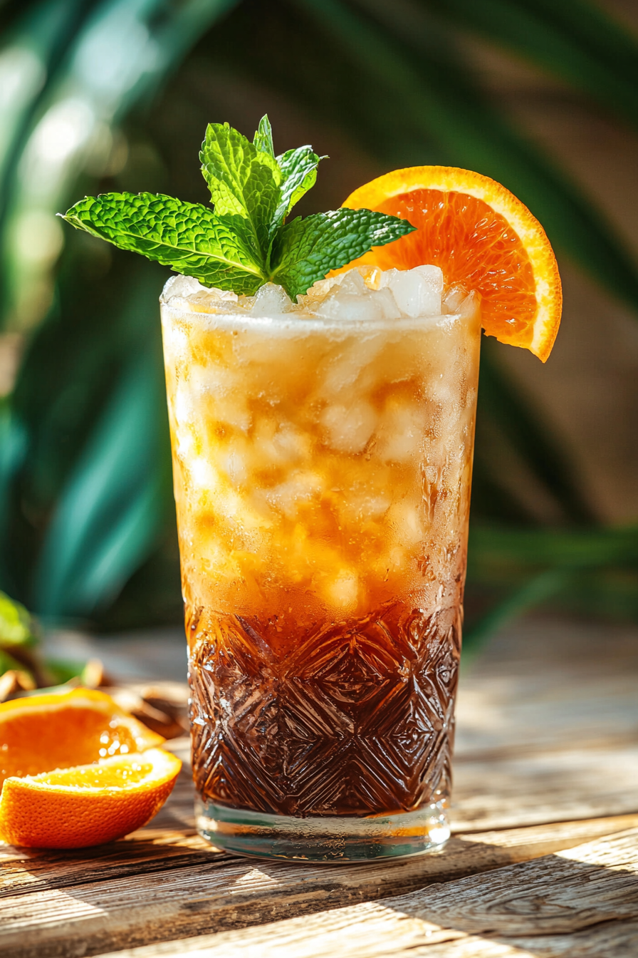 Dark Rum Swizzle Cocktail