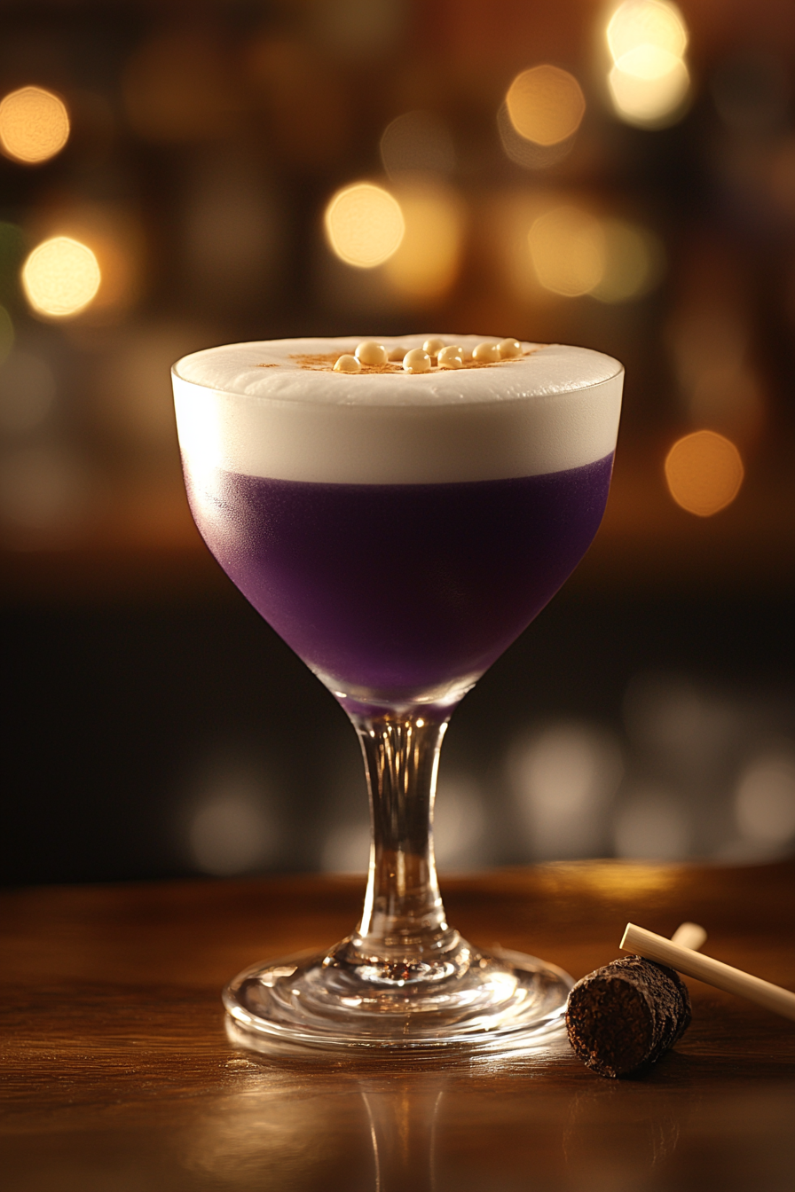 Purple Corn Pisco Sour Cocktail