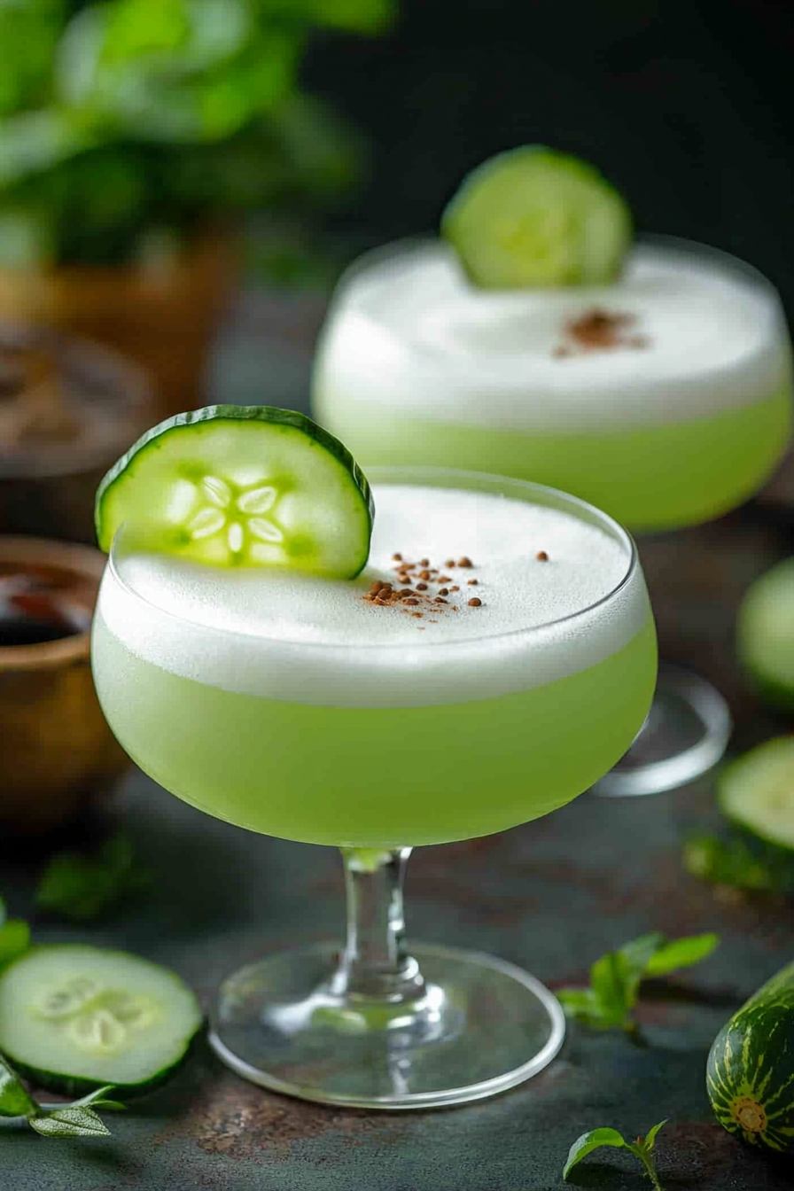 Cucumber Pisco Sour Serving