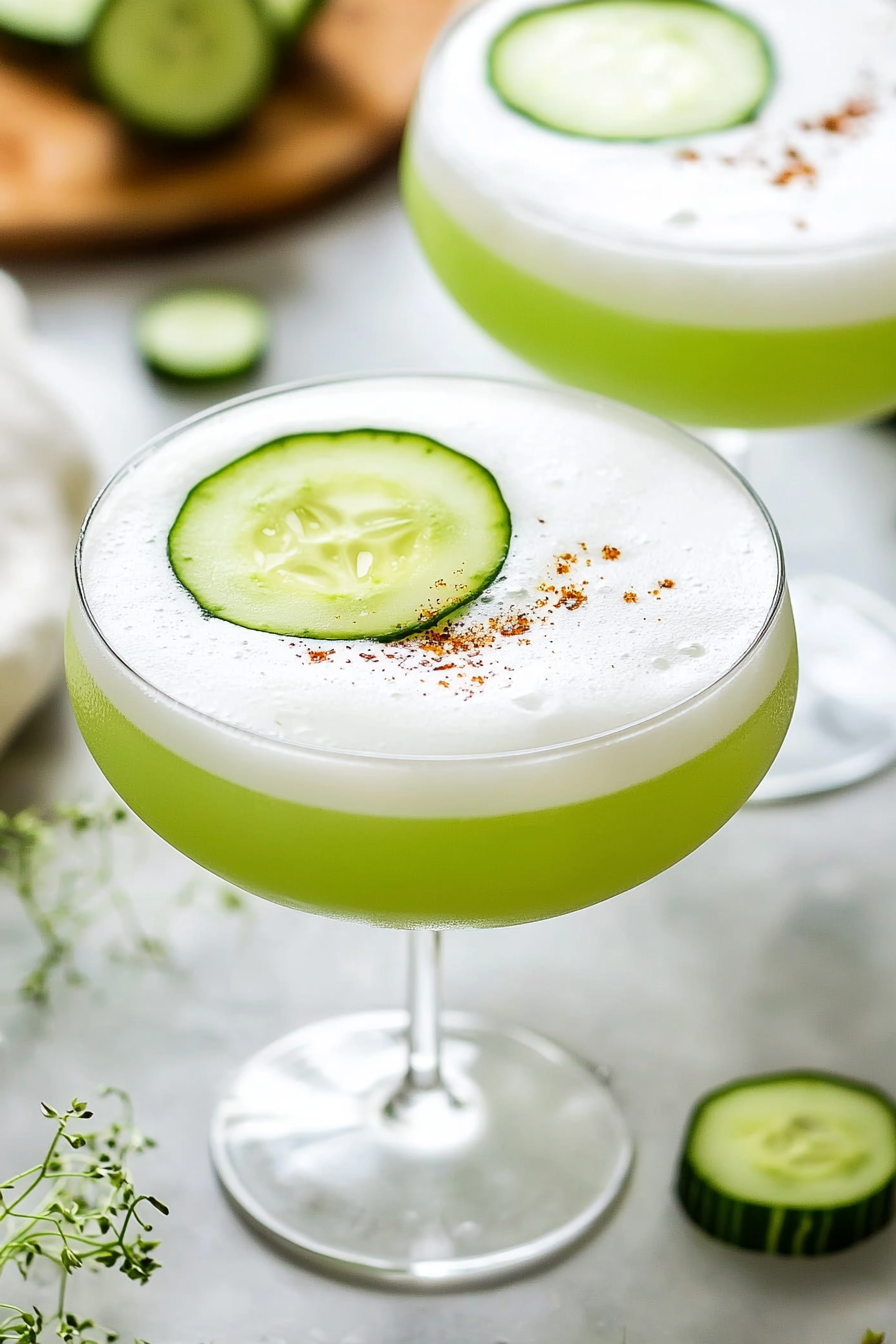 Cucumber Pisco Sour Cocktail